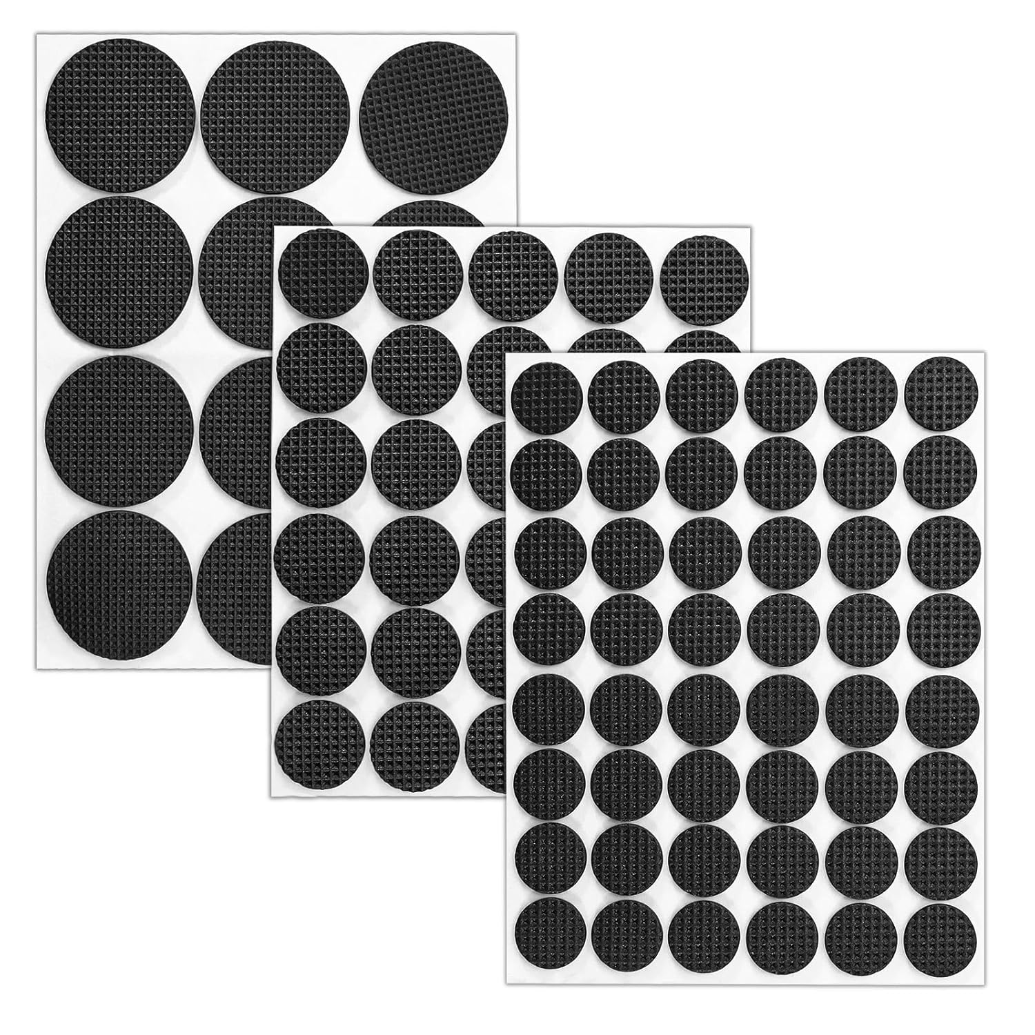 90 Pcs 3 Sizes Round Anti-skidding Furniture Pads Self-Adhesive Rubber Feet Chair Leg Hardwood Floor Protectors Anti Scratches