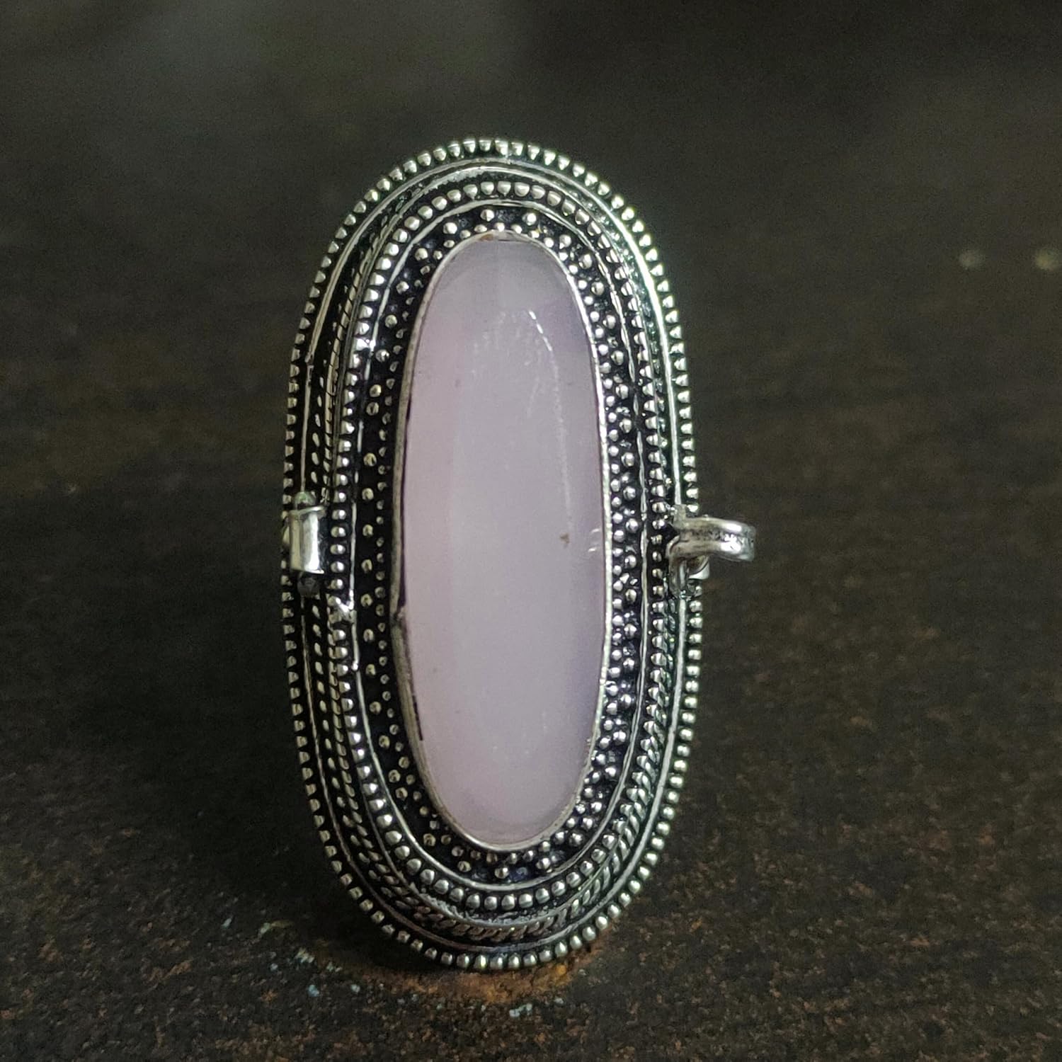Amethyst Ring, Poison Box Ring, Poisoner Ring, Oval Stone Ring, Antique Poison Ring, Vintage Box Ring, Handmade Poison Ring, Secret Ring, Pillbox Ring, Boh Faceted Amethyst Jewelry