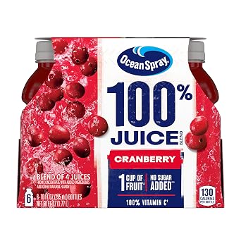 Ocean Spray 100% Cranberry Juice, 10 Ounce pack of 6