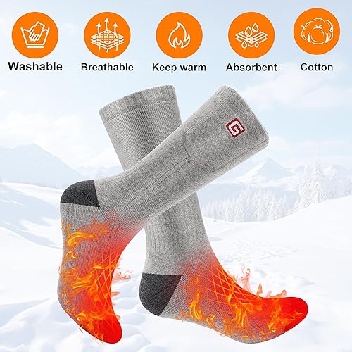 Miniatura 2 de QILOVE Calentado Scoks - Calcetines térmicos de invierno con 3 ajustes de calefacción, recargable y eléctrico, para hombres y mujeres