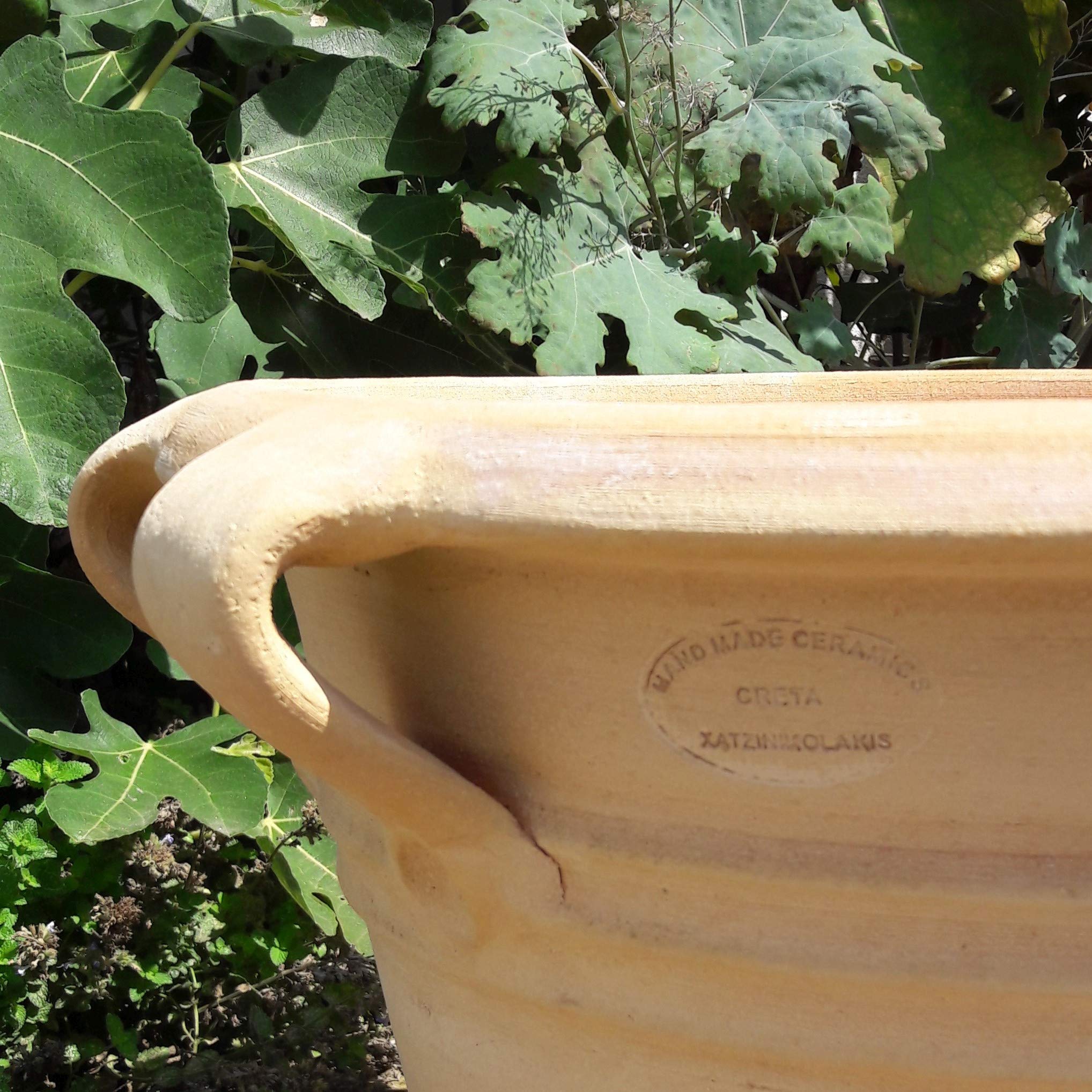 Palatina Werkstatt Vaso per piante in terracotta con manico, realizzato a mano e resistente al gelo, decorazione da giardino, 35 – 80 cm, rosa (altezza 35 cm)