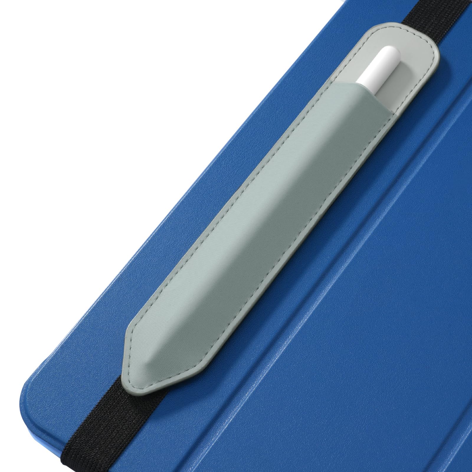 MoKo Pencil Case Holder Fit The Apple Pencil (Pro and USB-C and 1st and 2nd Gen), Detachable Elastic Pocket for Stylus Pen with Elastic Band Attached to iPad Case, Silver Gray
