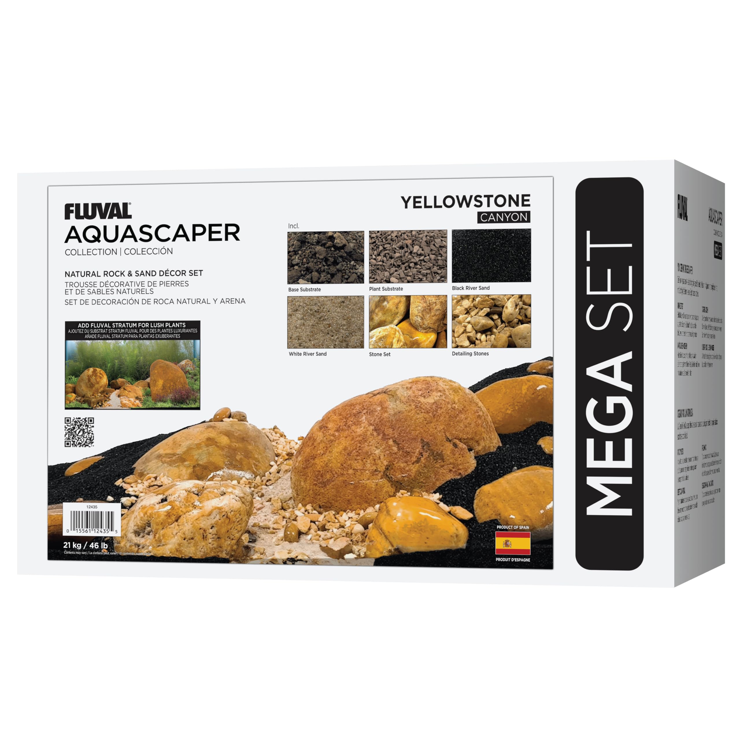 Fluval Aquascaper - Mega kit decorativo per acquario, pietra gialla