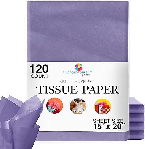 Crown Display - Papel de seda morado para bolsas de regalo, 120 unidades de papel de seda sin ácidos para regalo, papel de seda para manualidades,