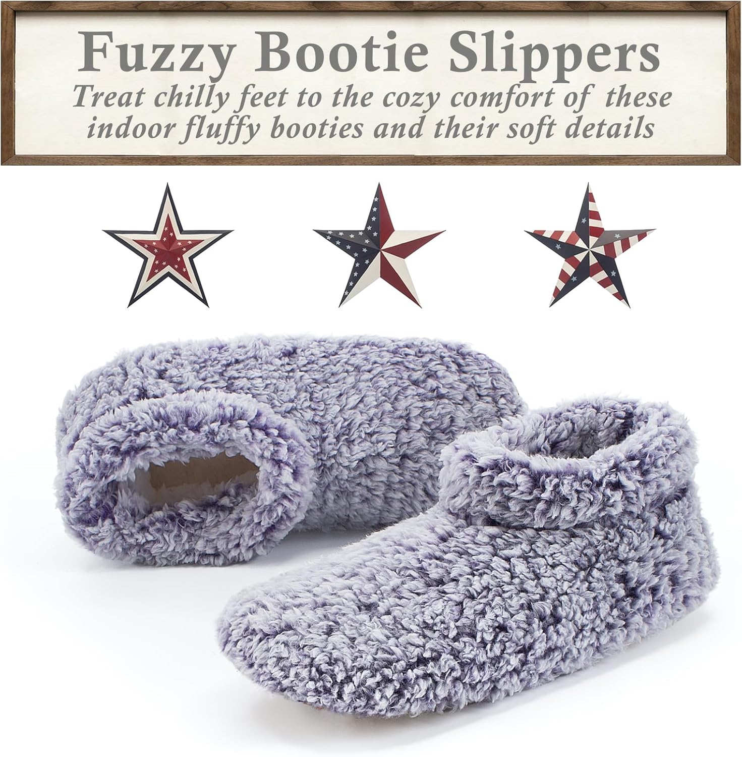 Cozylook Fuzzy Slippers for Women Indoor, Warm Bedroom Slip On Shoes, Winter Fluffy House Socks with Grippers, Cozy Christmas Gifts Unique - Image 4