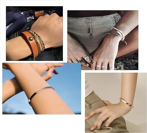 Miniatura 5 de Pulsera de latón en blanco con impresión de metal de 38 x 6 pulgadas paquete de 10 unidades