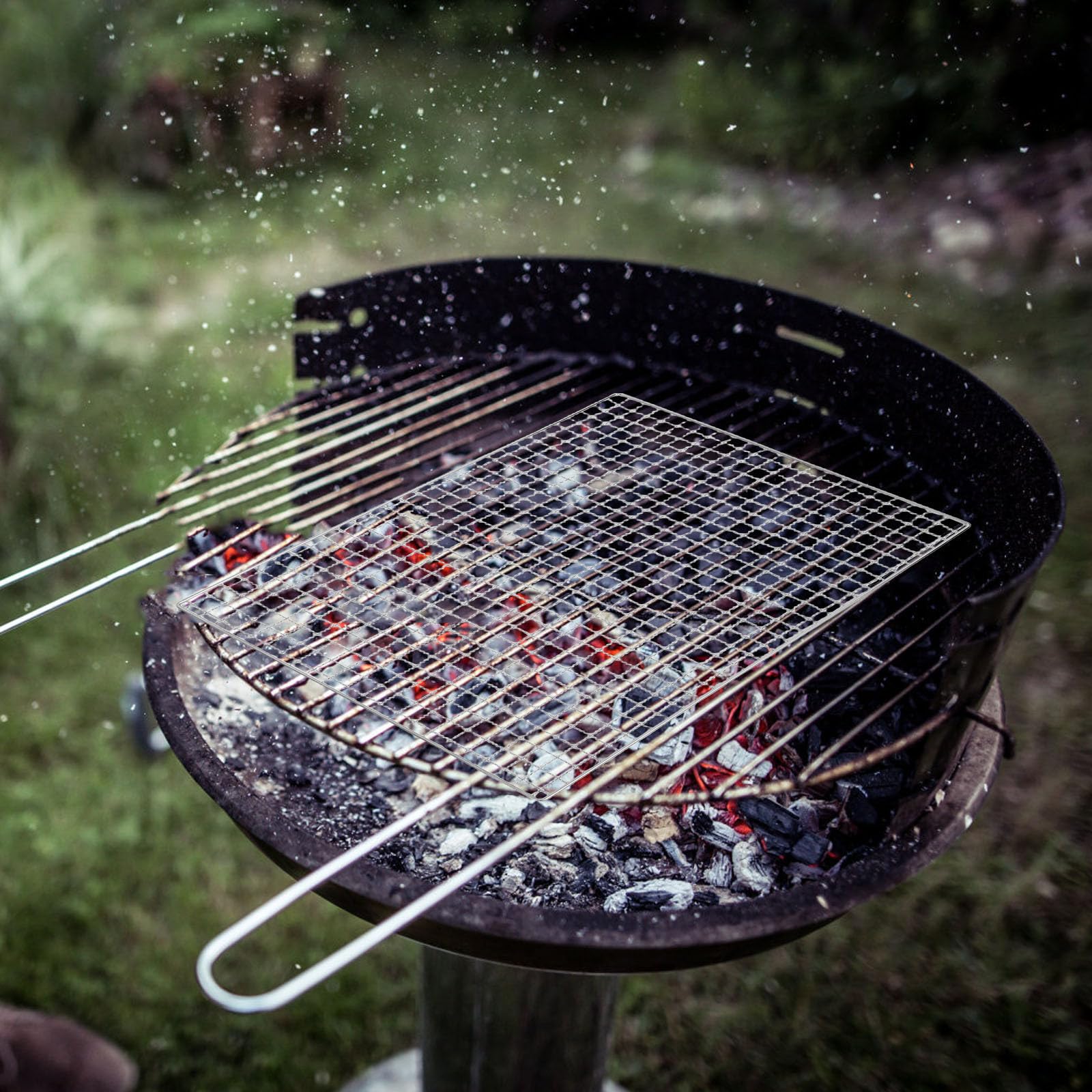Grille de Cuisson Barbecue Rectangulaire 10 Pièces en Acier Inoxydable