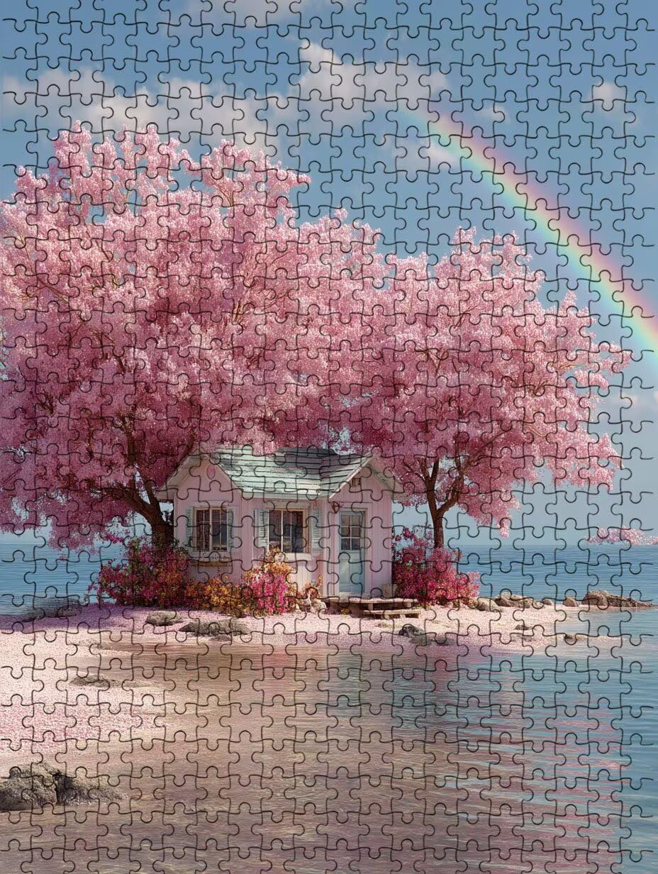 Casa Rosa Puzzle 5000 Pezzi, 3D Puzzle per Adulti Impegnativo, Educa Puzzles Artistico, Divertente E Stimolante Puzzles Decorativo per La Famiglia, Regalo e Decorazione Pareti FNKL6-311