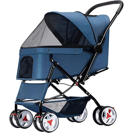 Amazon Overmont ペットカート 犬用ベビーカー 前輪360 回転 多頭用 4輪 3輪 軽量 安全装置付 ドッグカート 後輪ブレーキ機能 小型犬 中型犬 老犬 介護用 耐荷重15kg Overmont カート 通販