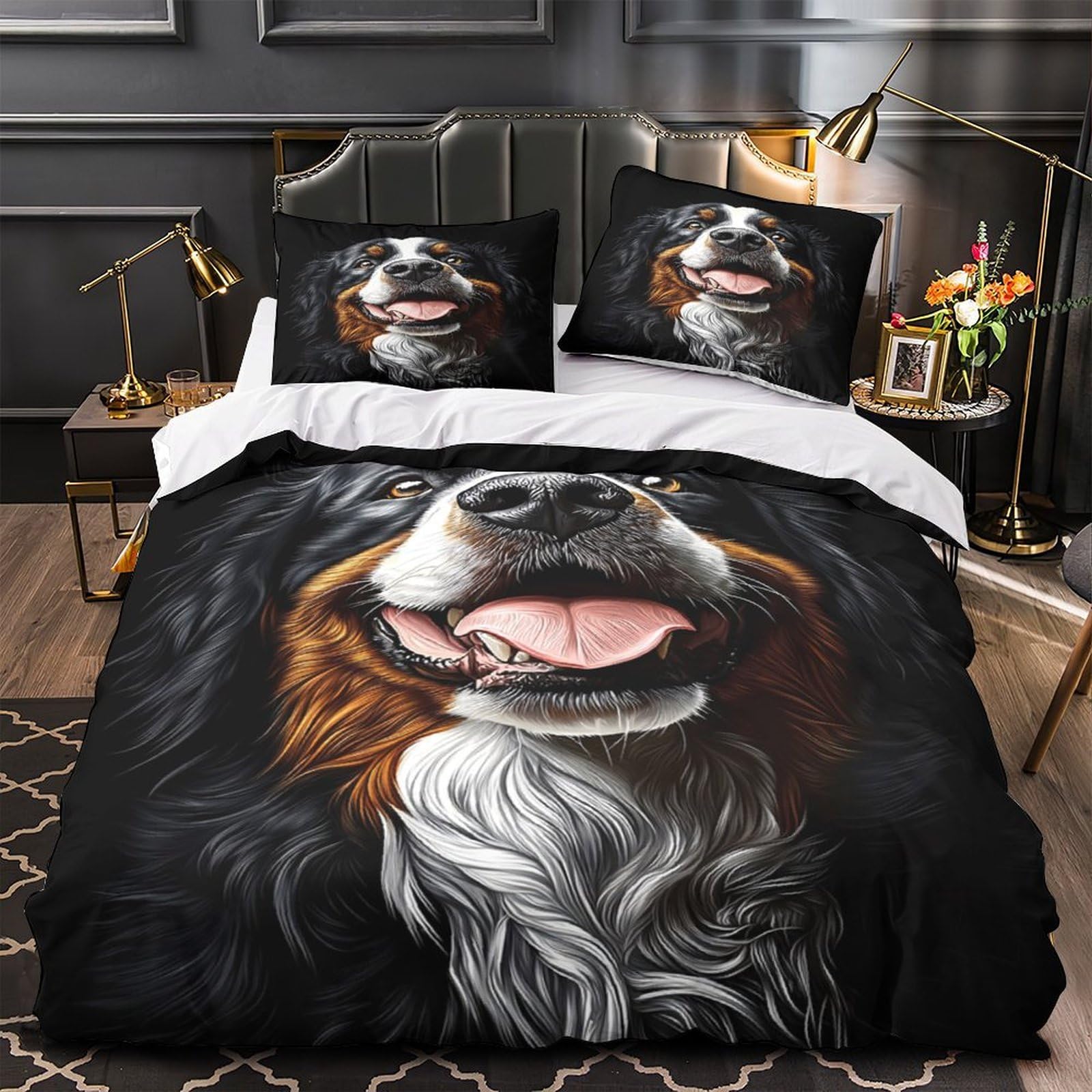 Housse de couette chat du Bengale 200x200cm en microfibre 3D lit double ado