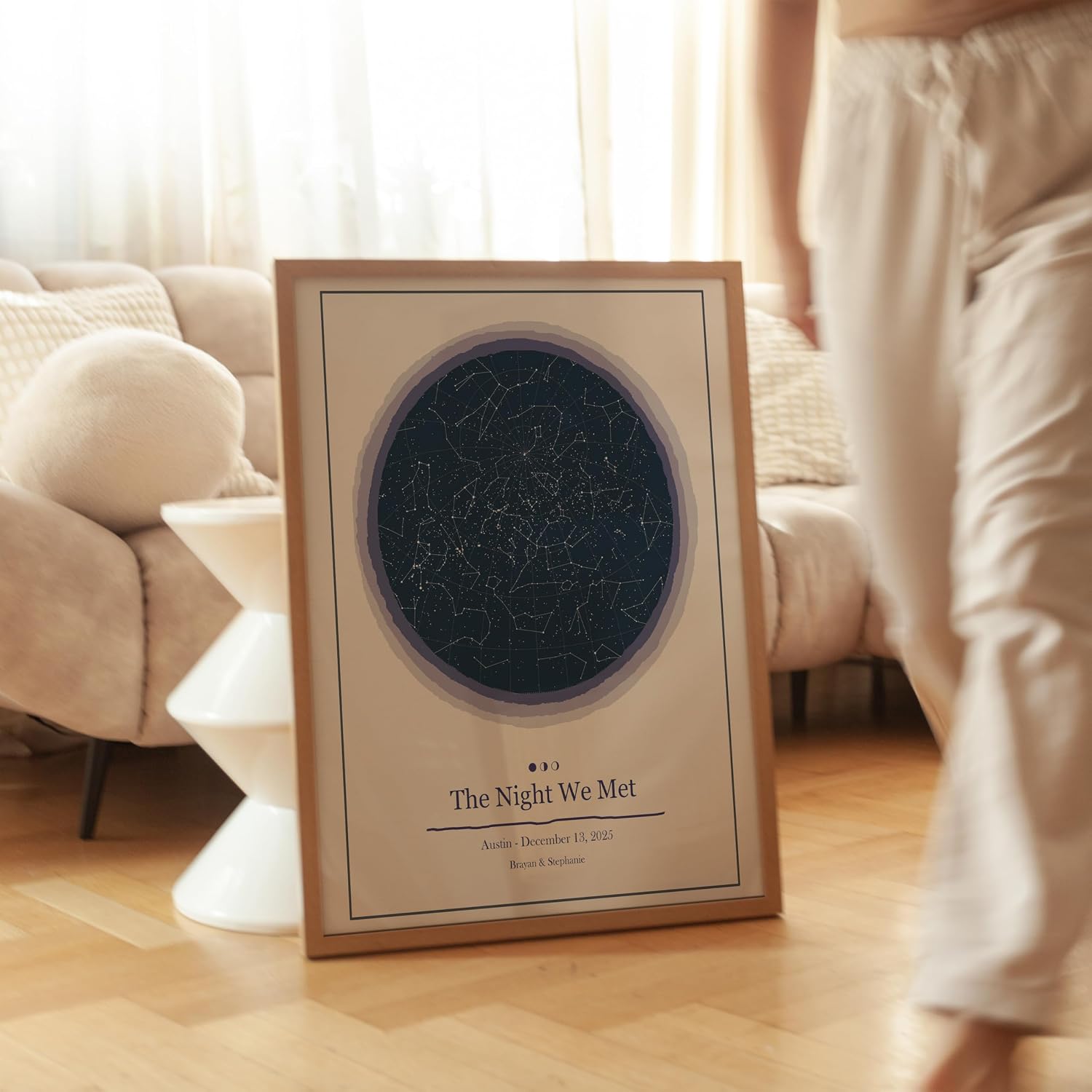 Poster Master Personalized Star Map Print, Customized Night Sky Poster and Canvas, Constellation Chart Art - Gift for Family, Couples, Available in 8x10 to 30x40