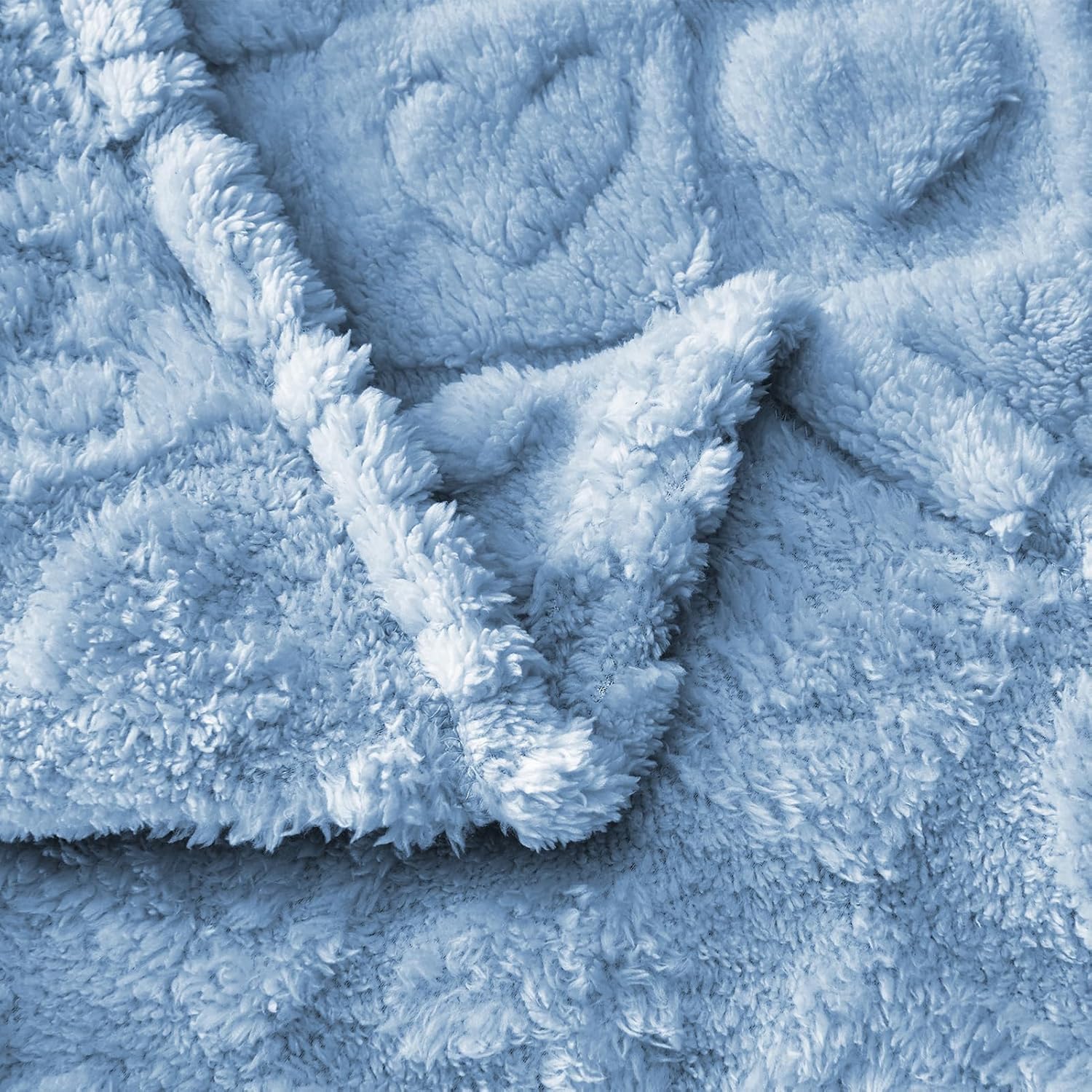 FY FIBER HOUSE Knitted Throw Blankets with Heart Checkered,Soft Warm Blankets for Lover Mom Father Gifts,Washable Lightweight Fuzzy Blanket for Couch Sofa Bed All Season(Light Blue,60"x80") - Image 6