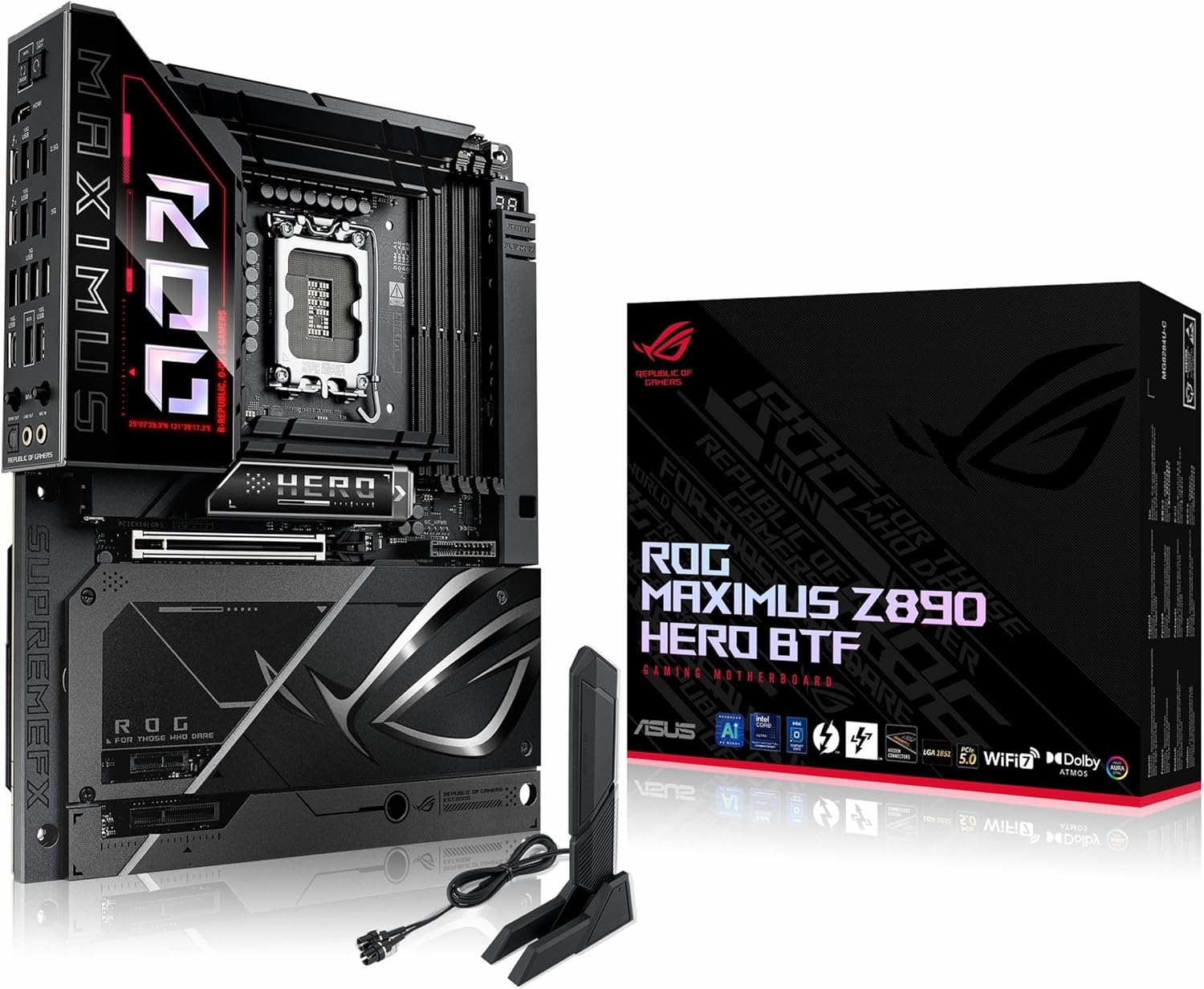 ASUS Sparepart Rog Maximus Z890 Hero BTF Intel Z890 Lga 1851 (Socket, W129160082 (Intel Z890 Lga 1851 (Socket V1) ATX)
