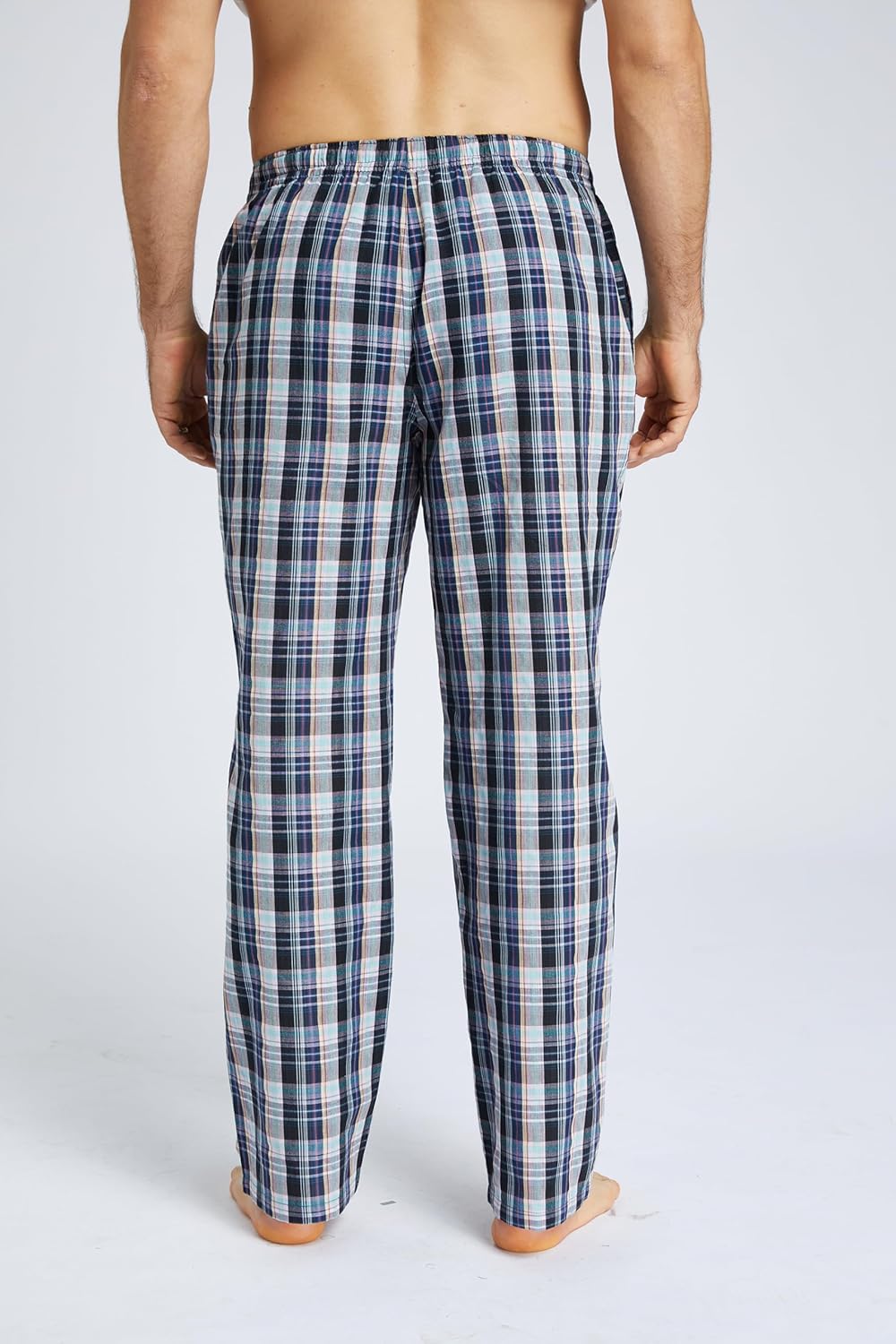 Mens Pajama Pants 100% Cotton Plaid Sleep & Lounge Pants, PJ Bottoms with Pockets and Button Fly - Image 6