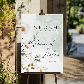【受注製作品】Wedding Welcome Board Amazon.com: Custom Floral Clear Wedding Sign,Print on