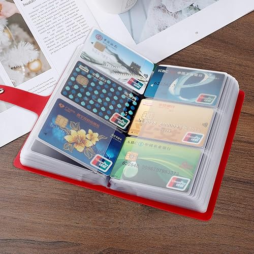 Miniatura 4 de Organizador de tarjetas de crédito RFID, soporte para tarjetas de visita para hombres y mujeres con 96 ranuras para tarjetas, soporte de cuero de