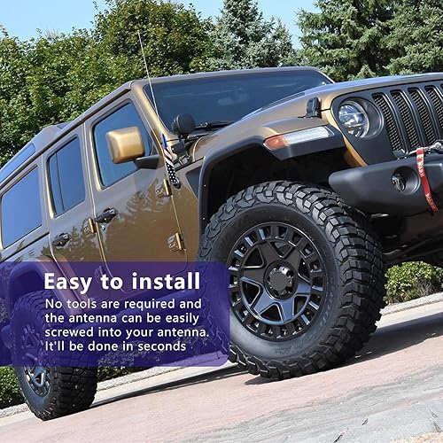 Miniatura 3 de Jawmoy 1 antena de bala para automóvil, antena de bala con impresión de bandera estadounidense, accesorios de repuesto para automóvil, compatible