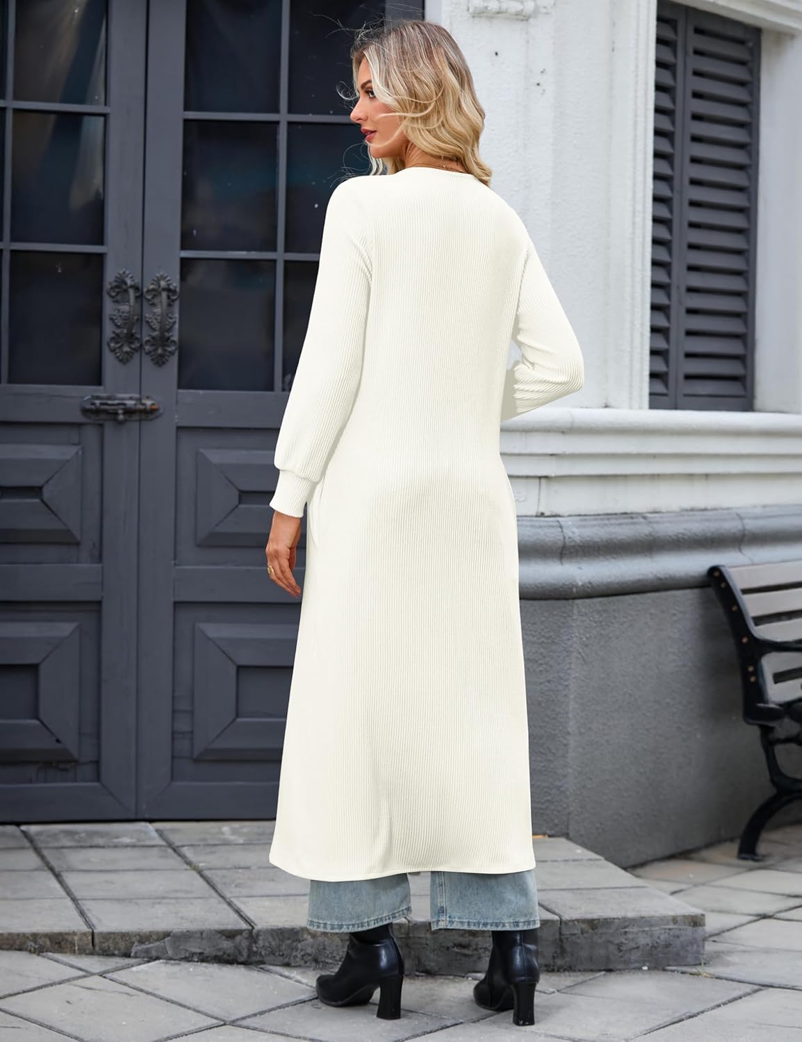 MAKABO Women's Long Button Up Cardigans Lightweight, V Neck Knit Sweaters with Pockets Trendy Outfits for Business Casual - Image 5