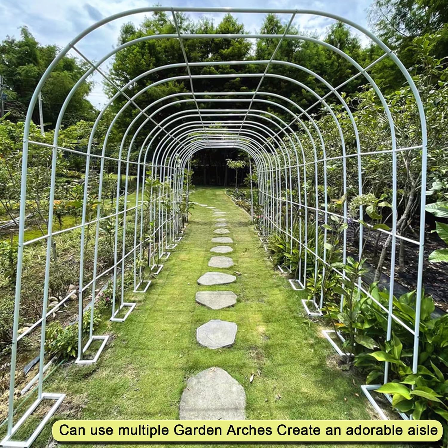 Garden Arches Metal, Iron Art Garden Arches, Wedding Pergola Arbor, Garden Arbor Trellis, Roses Climbing Plants Support Archway, for Flowers, Fruits, Vegetables Arch Decor (Color : Black, Size : W12