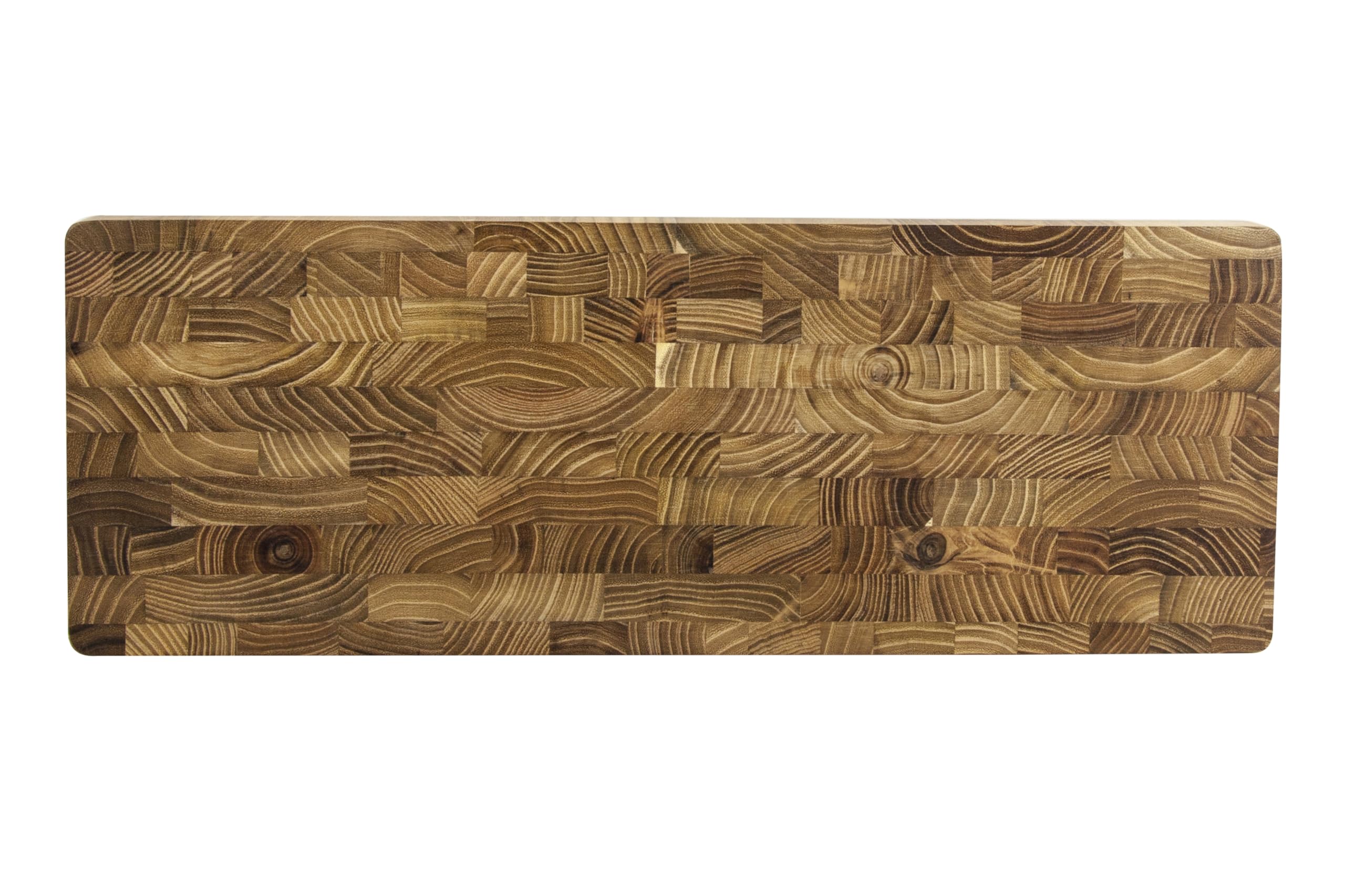 apollo THE HOUSEWARES BRAND Long Teak End Grain Chopping Board,Kitchen Cutting Preparation and Serving Platter, Food Presentation, Charcuterie Board for Fruit and Cheese, Natural Wood, 45x16cm — image 1