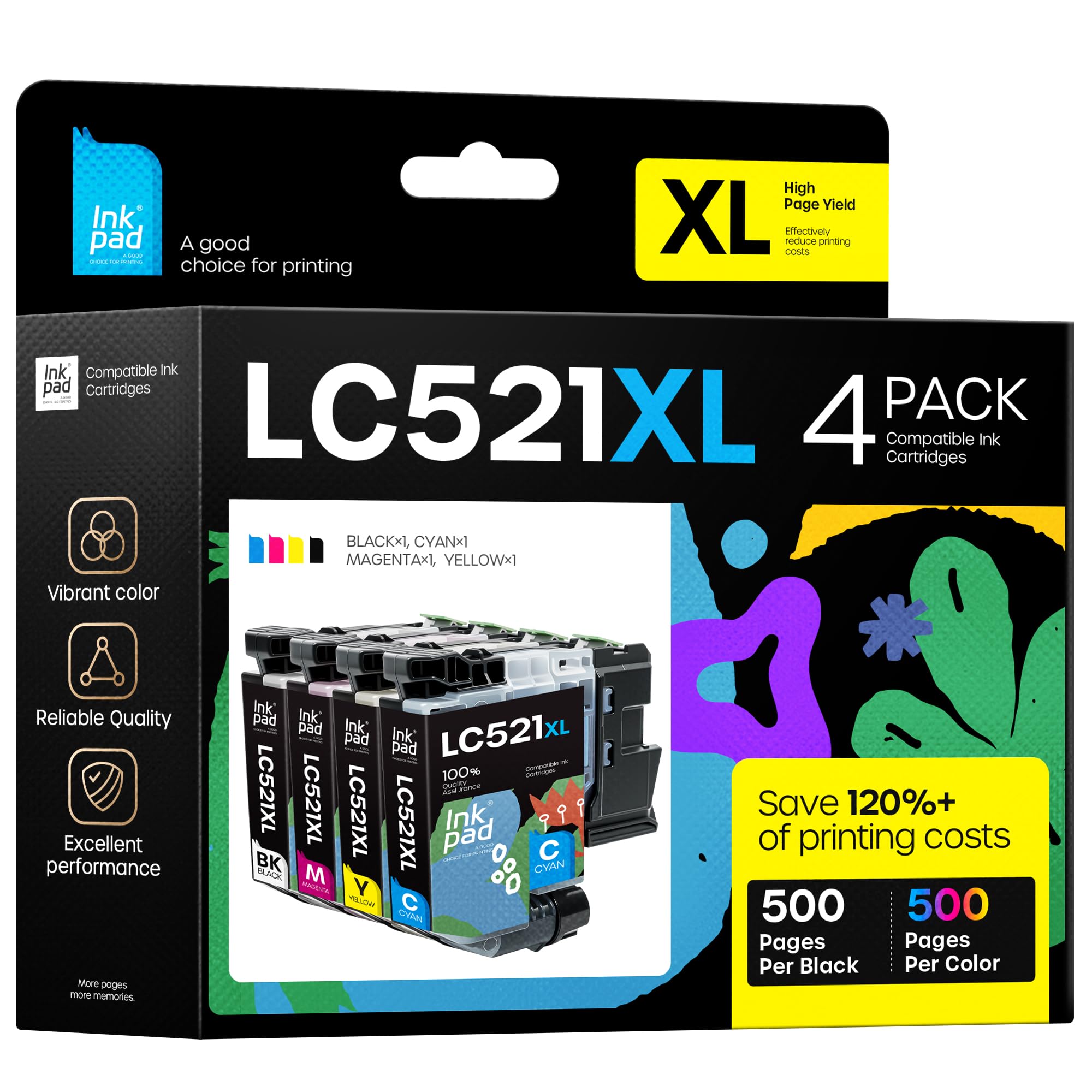 Cartucce Colorfly LC521 Compatibili Per Stampanti Brother – 4 Colori (nero, Ciano, Magenta, Giallo) Alta Resa - 5