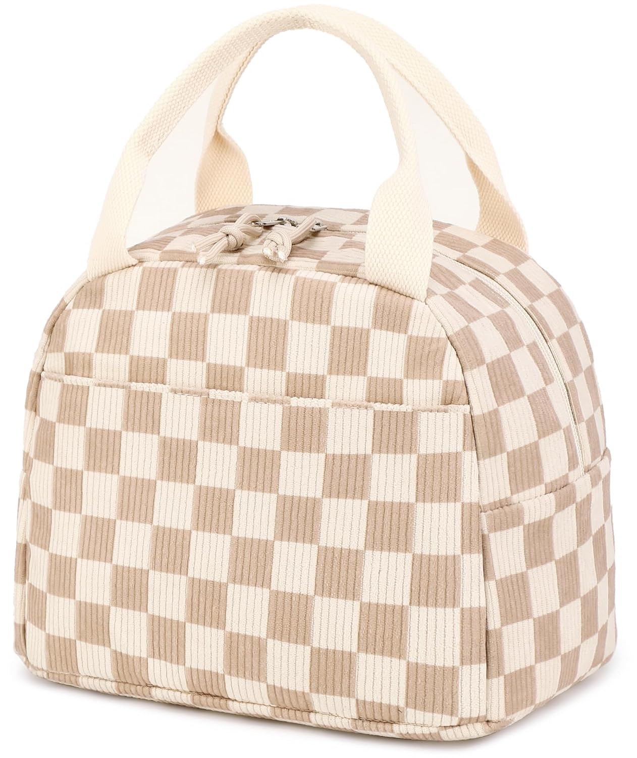 Bluboon Lunch Bag for Women Men Cute Corduroy Lunch Tote Bags Reusable Insulated Lunch Box Large Capacity Reusable