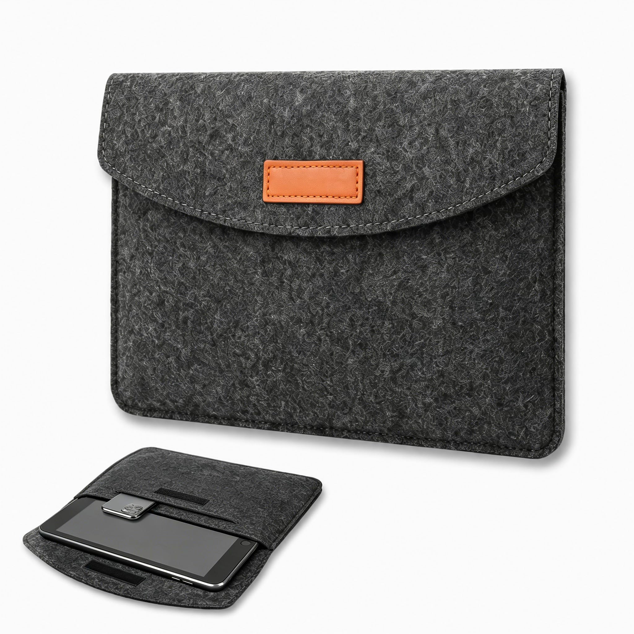 9-11 Zoll Filz Tablet Tasche Hülle, Passend für iPad Air M4/A16, iPad Pro M5/M4/M2/M1, Air M3/M2/5/4/3, 1Pad 7.–10. Gen, Galaxy Tab S9 S8, Surface Go 2/3, Tablet Sleeve mit Zubehörfach, Dunkelgrau