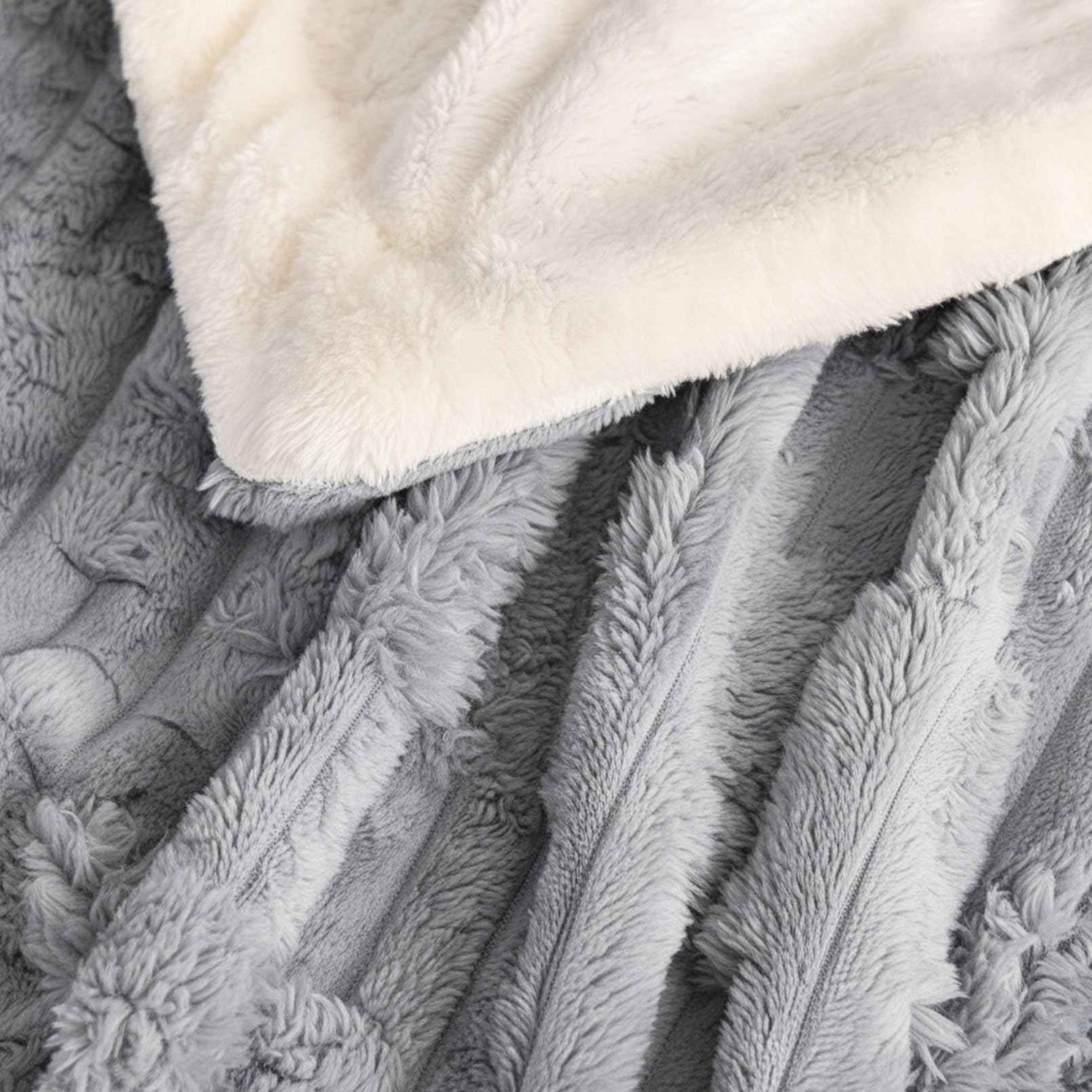 Manta mullida con textura suave de ensueño, extracálida para invierno, ideal como manta de sofá y colcha para cama, buen regalo para mujeres (geometría gris, 150 x 200 cm)