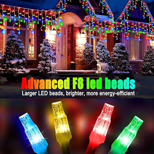 Miniatura 4 de 900 luces LED F8 mejoradas de 98 pies para decoración al aire libre, 8 modos y temporizador de memoria con enchufe, guirnalda de luces impermeables