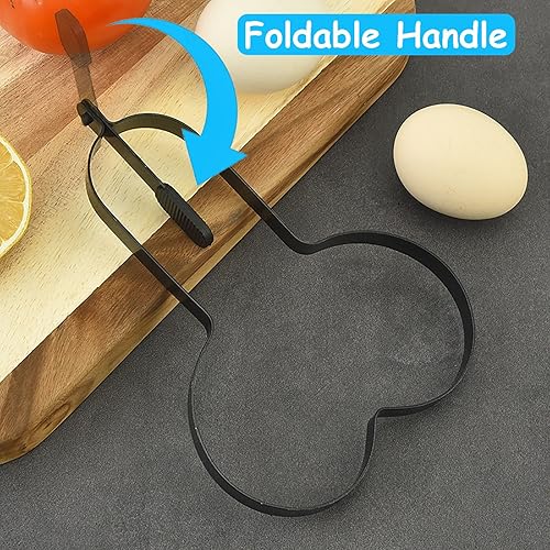 Miniatura 3 de Paquete de 3 anillos divertidos para freidora de huevos, anillos de huevo de acero inoxidable para freír huevos, molde para panqueques de huevo,