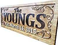 Custom 3D Carved Family Name Wood Sign - Personalized Last Name Plaque for Weddings, Anniversaries & Home Decor