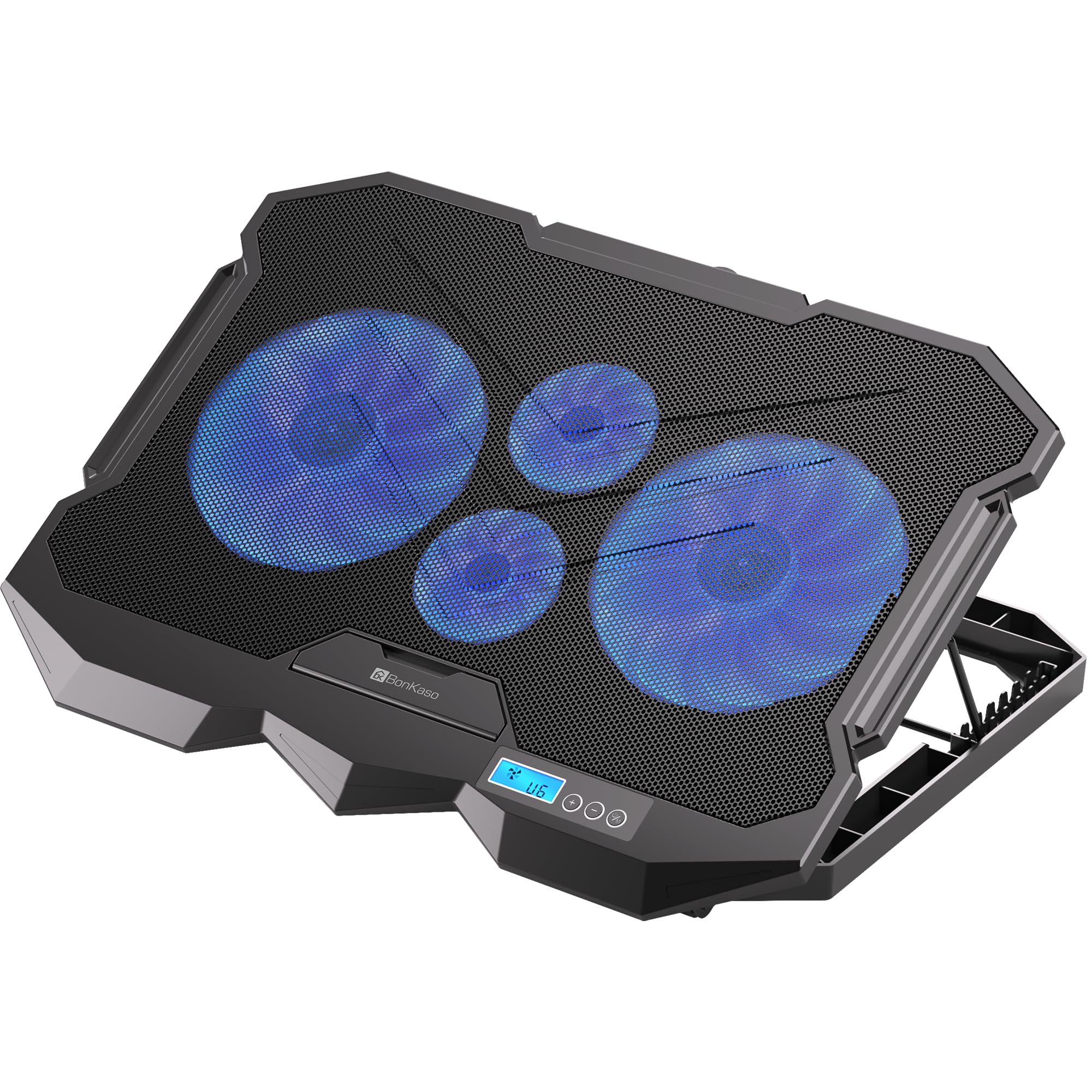 Bonkaso Laptop Cooling Pad for Up to 17 Inch Laptops, 4 Blue - Image 1