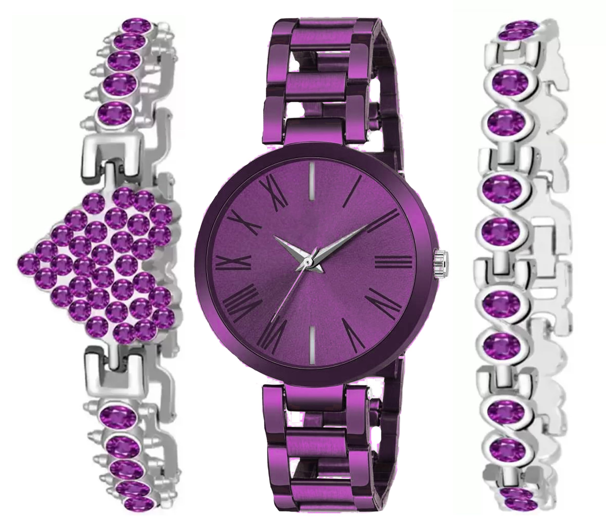 Motu Gaju Analog Round Purple Dial Watch for Girls with Herat Bracelet for Women Gift for Teenage Girls (B0CVB85LRN) Amazon Price History, Amazon Price Tracker