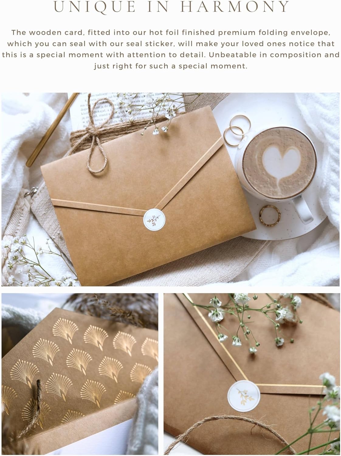 Joli Coon Will you be my godfather wooden card with pocketfold envelope and seal sticker - Godfather proposal - Image 5