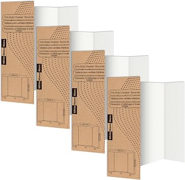 Rsgift Large Trifold Poster Board 36x48 Inch 4Pack Corrugated Display Board | Double Sided Tape Included, Sturdy Display Boards for Science Fairs,School Projects,Event Displays, and Business Presentation