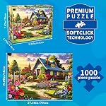 HUADADA 1000 Piece Puzzles for Adults - Colourful House of Flowers - Jigsaw Puzzles for Adults 1000 Piece Educational Games Colorful Puzzles for Home Decoration