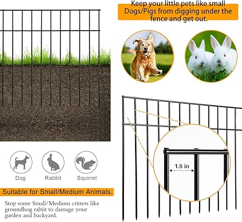 Miniatura 2 de Adavin Cerca de barrera de animales SM de 24 x 15 pulgadas cerca de jardín decorativa subterránea vallas de conejos para perros panel de valla de
