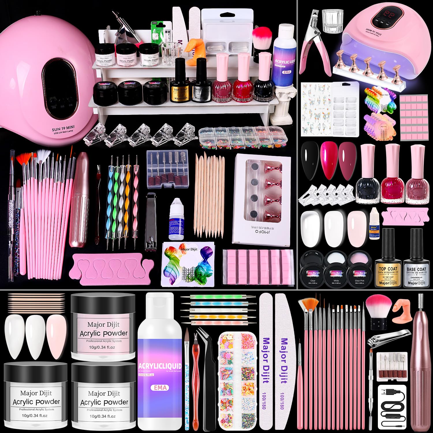 Acrylic Nail Kit with Everything for Beginners Starter Complete Set Seasons Color