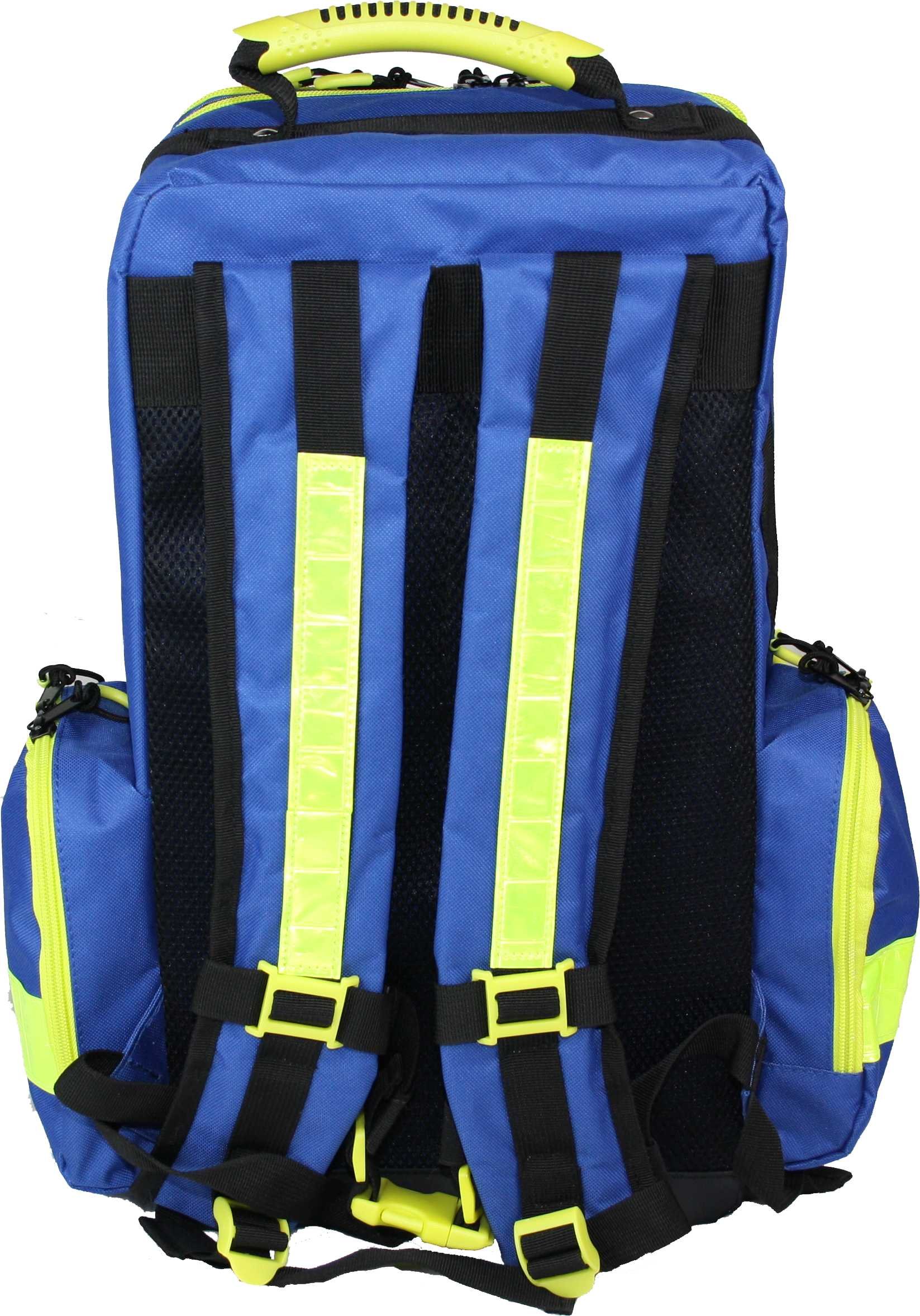 Erste Hilfe Notfallrucksack für Jugendgruppen u. Zeltlager - Nylon blau mit gelben Reflexstreifen von Team Impuls