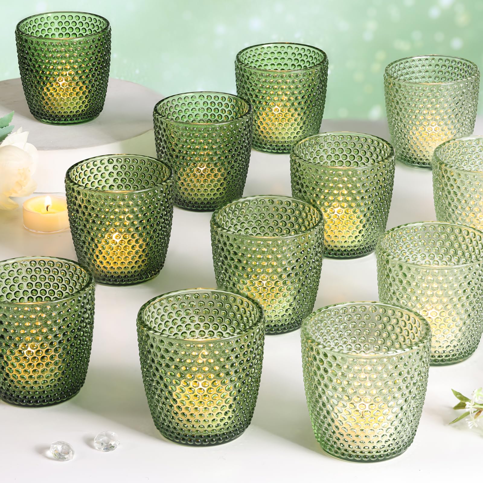 �️Volens Colored Green Votive Candle Holders 12pcs Tealight Candle Holder — home & kitchen deal