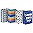 Hallmark Designed Shirt Boxes with Lids (8 Boxes: 2 Each of Orange and Blue Stripes, Plaid, Dots, Happy Birthday) for Birthdays, Father\'s Day, Graduations