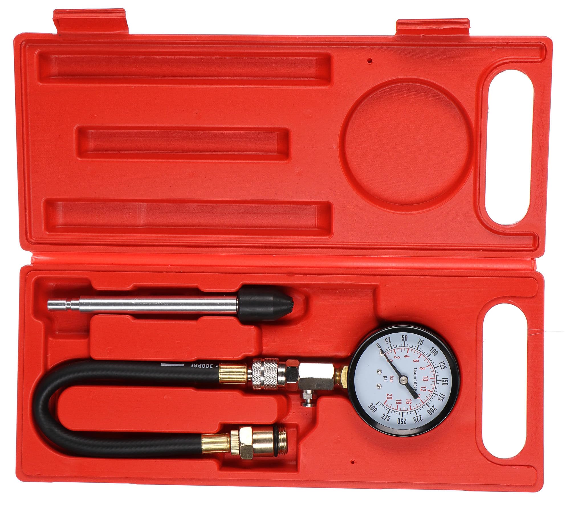 SIXTOL ENGINE TESTER 3 Compression Tester Set for Petrol Engines 0-20 Bar 3 Pieces Compression Tester Petrol Engine 0-300 PSI