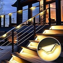 Solpex Solarlampen für Außen Garten, 33 LEDs Solar-Stufenleuchten, Wasserdichte Treppenleuchten Solarleuchten für den Außenbereich, Gartenbeleuchtung für Treppen, Stufen, Terrassen(6Stück, Warmweiß)