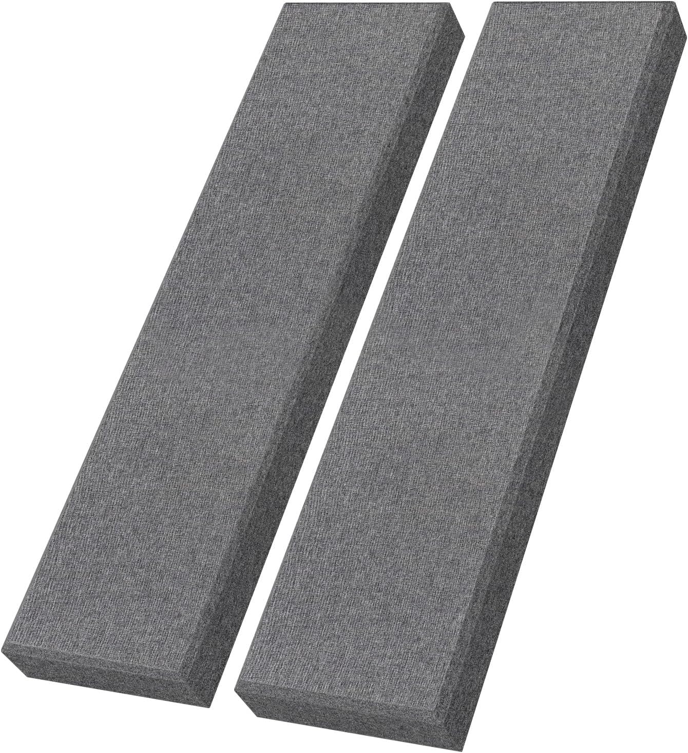 UMIACOUSTICS 2 PCS Fiberglass Acoustic Panels, 48x12x2 Inches Sound Absorbing Panels, Self-adhesive Sound Proof Panels for Studios, Office, Home Theater. (Heather) 47.2" x 11.8" Heather