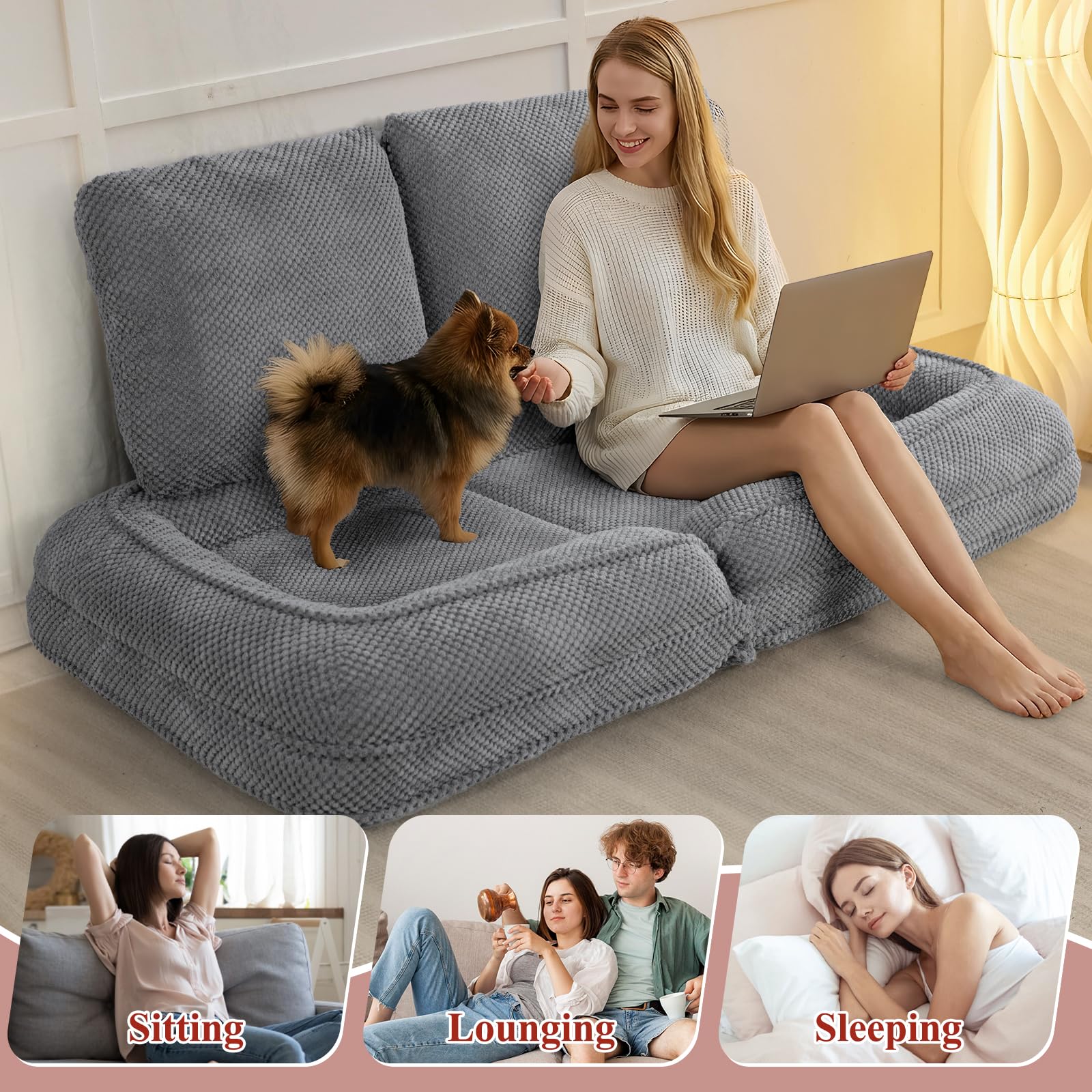 Amazon.com: HKOLIE Human Dog Bed, Lazy Sofa Couch, Plush Floor