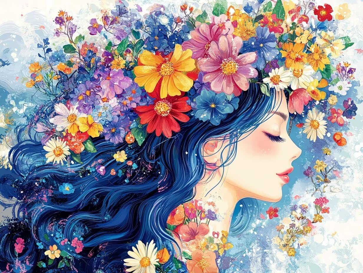 Peinture Numero Adulte Fleur Coloriage par Numero Adulte Femme DIY Paint by Numbers, avec Pinceaux Peinture Loisir Creatif Enfant Numéro D'art Cadeau Femme, Pour Decoration Maison 90x120cm H - 911