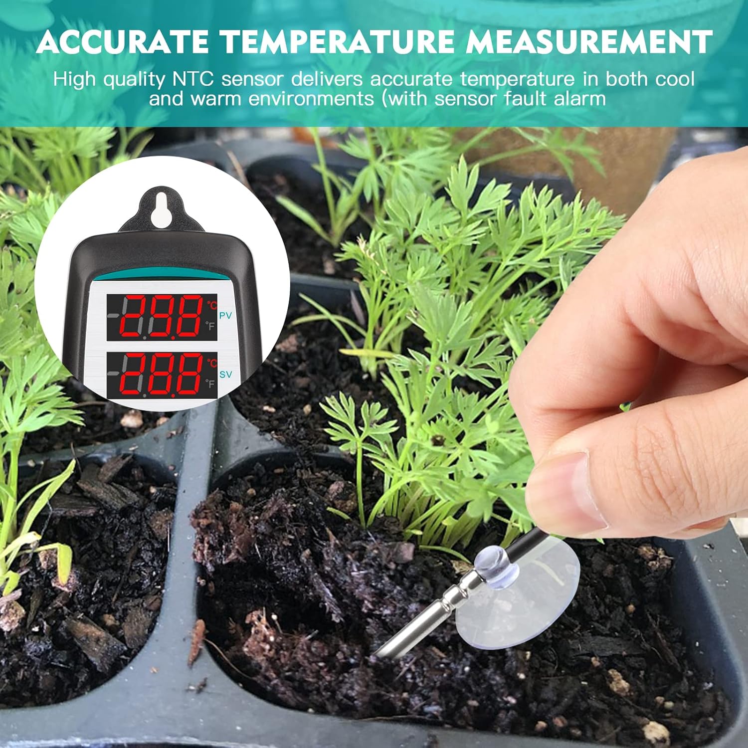 YLYYCC Digital Temperature Controller 2-Stage Outlet Heat Mat Thermostat Heating and Cooling Mode for Seed Germination Reptiles Homebrew Fermenter Greenhouse Terrarium -58-210°F 8.3A 1000W : Industrial & Scientific
