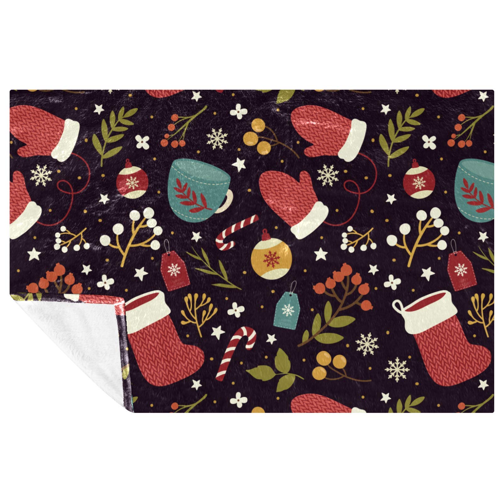 Couverture de Noël chaude pour lit et canapé en flanelle douce 150x100 cm