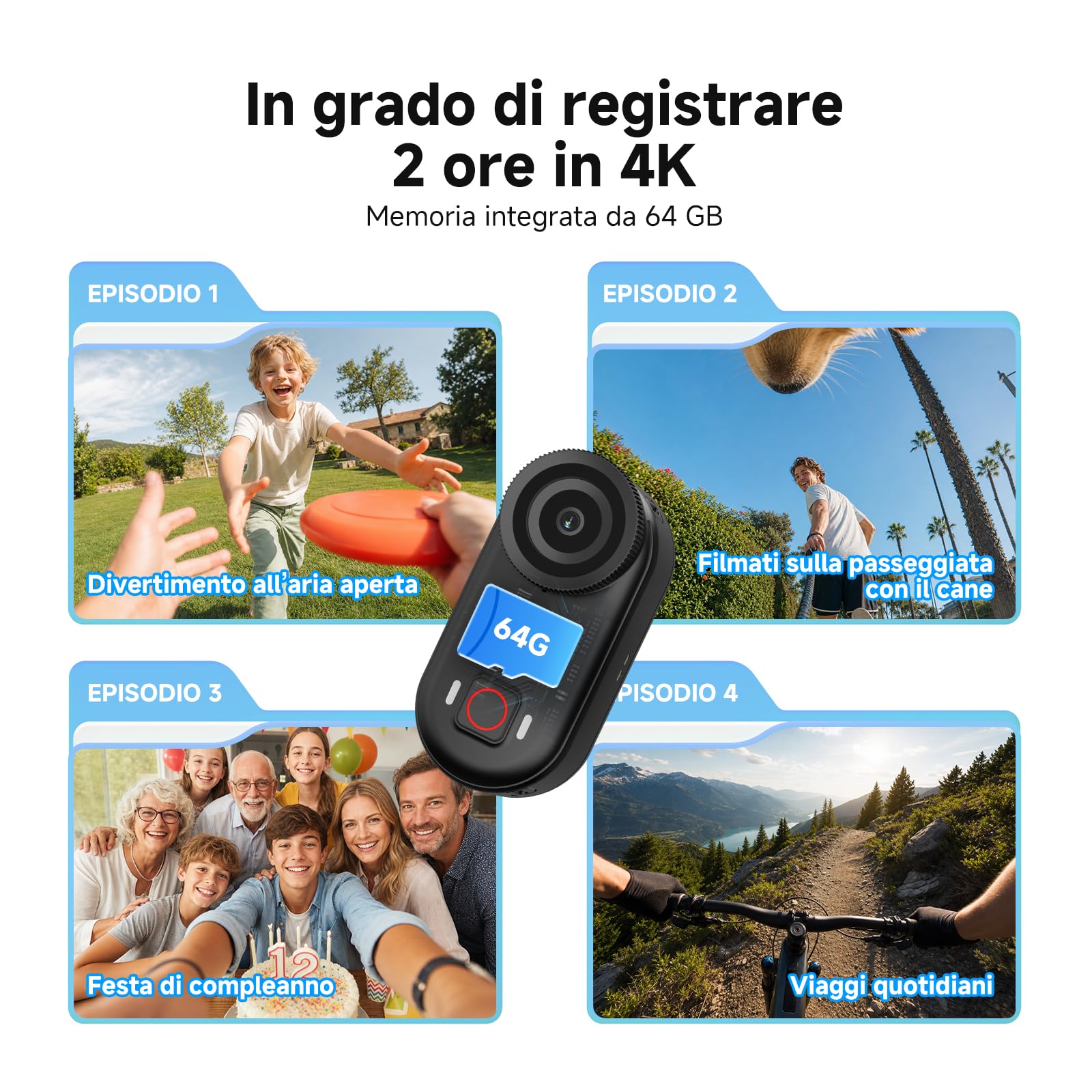 SVBONY SVGo M3 4K Mini Bodycam con Stazione di Ricarica per POV, Vlog