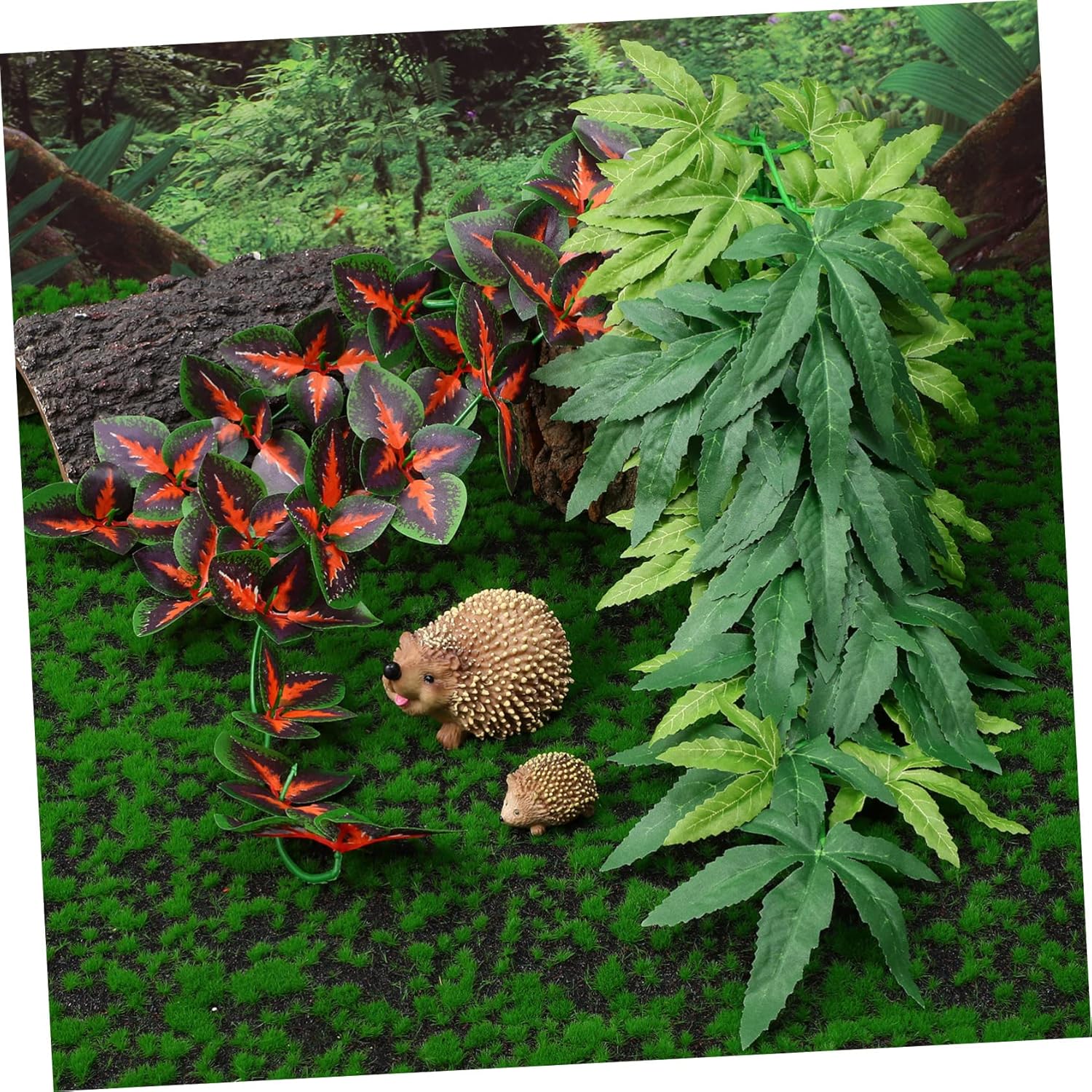 Totority 8pcs Artificial Reptile Plants Fake Vines for Aquarium Terrarium Decorations Suction Cups